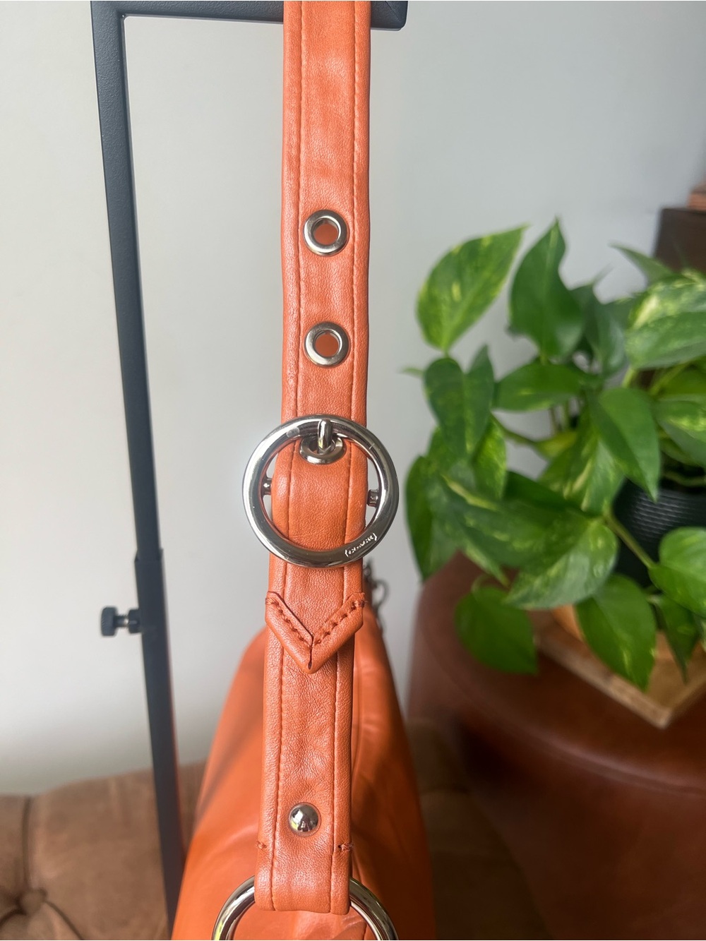Coach Ali Leather Hobo Bag In The Color Tangerine Style 13652 - Picture 6 of 15